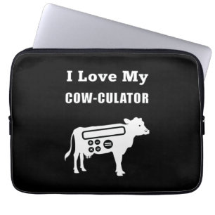 I Kärlek Min Cow-kulator Funny Math Calculator Pun Laptop Fodral