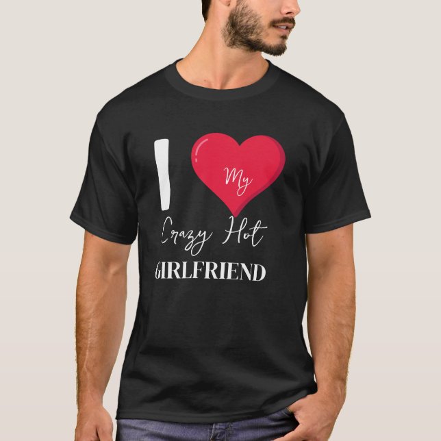 I Kärlek Min Crazy Hett Fantastisk Girlkompis T Shirt (Framsida)