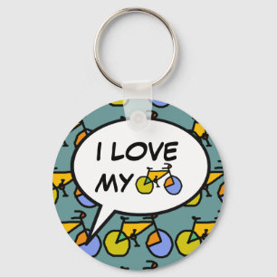 i kärlek min cykelbubbla tecknad bubble nyckelring