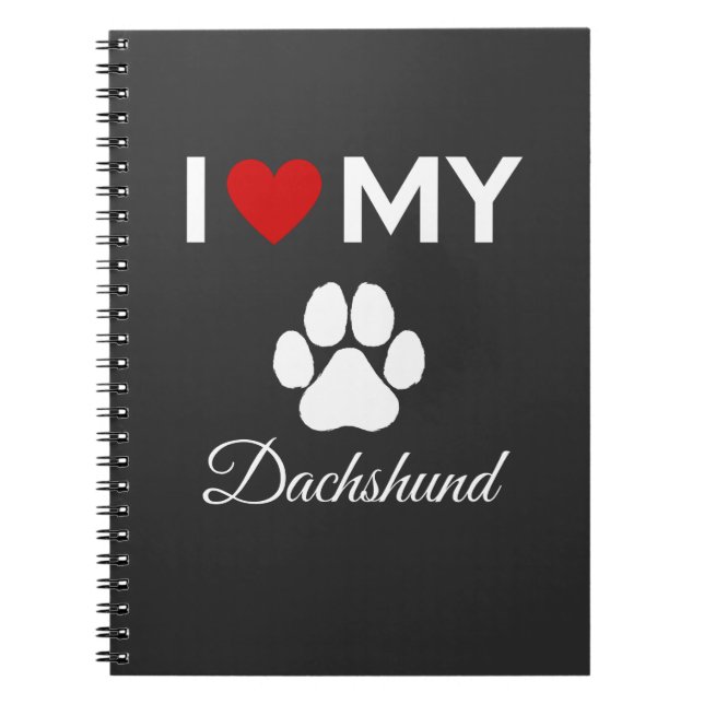 I kärlek min Dachshund-anpassningsbar Anteckningsbok (Framsidan)