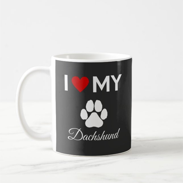 I kärlek min Dachshund-anpassningsbar Kaffemugg (Vänster)