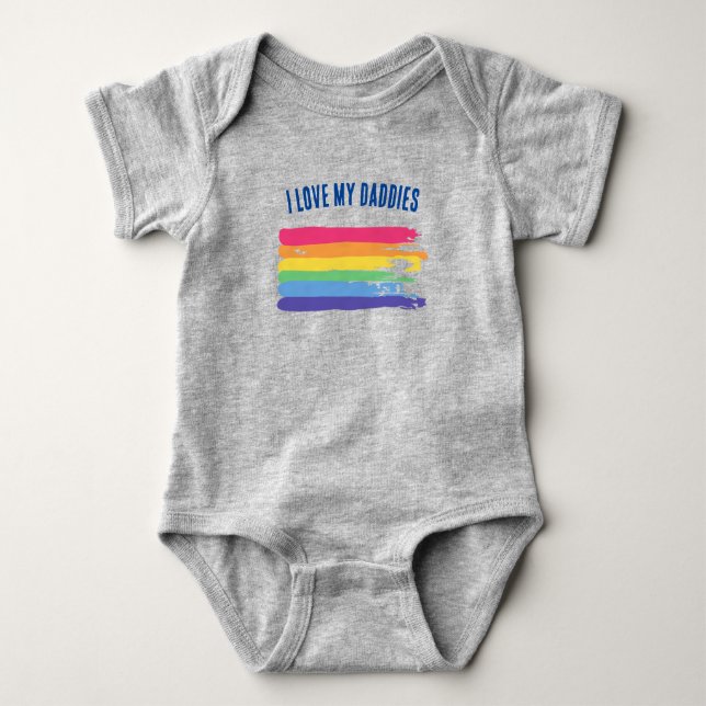 I kärlek min Daddies Rainbow Gay Pappor T Shirt (Framsida)