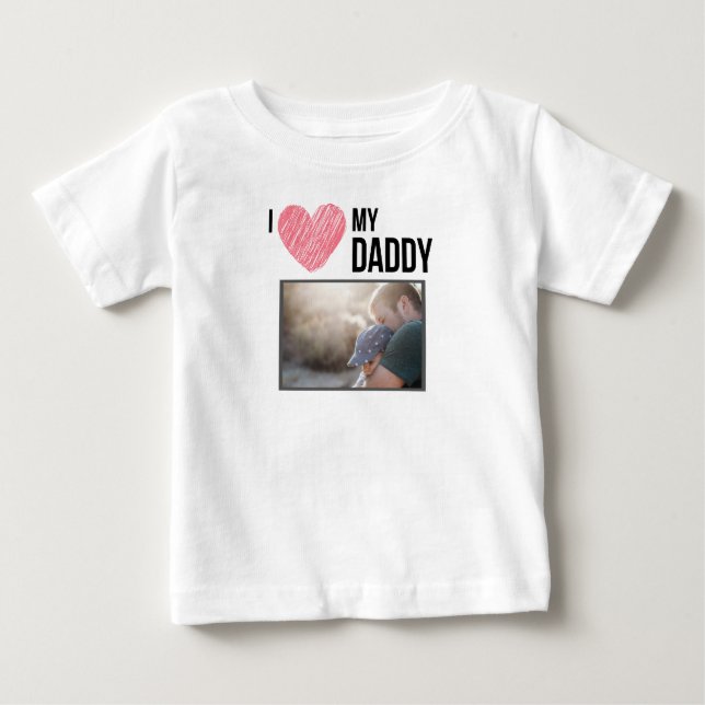 I KÄRLEK MIN DADDY BARNKLÄDER ANPASSNINGSBAR PHOTO T SHIRT (Framsida)