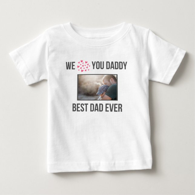 I KÄRLEK MIN DADDY BARNKLÄDER ANPASSNINGSBAR PHOTO T SHIRT (Framsida)