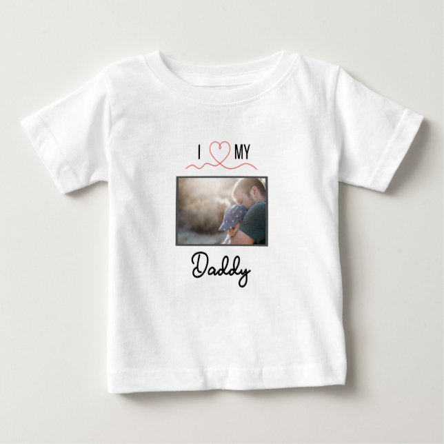 I KÄRLEK MIN DADDY BARNKLÄDER ANPASSNINGSBAR PHOTO T SHIRT (Framsida)
