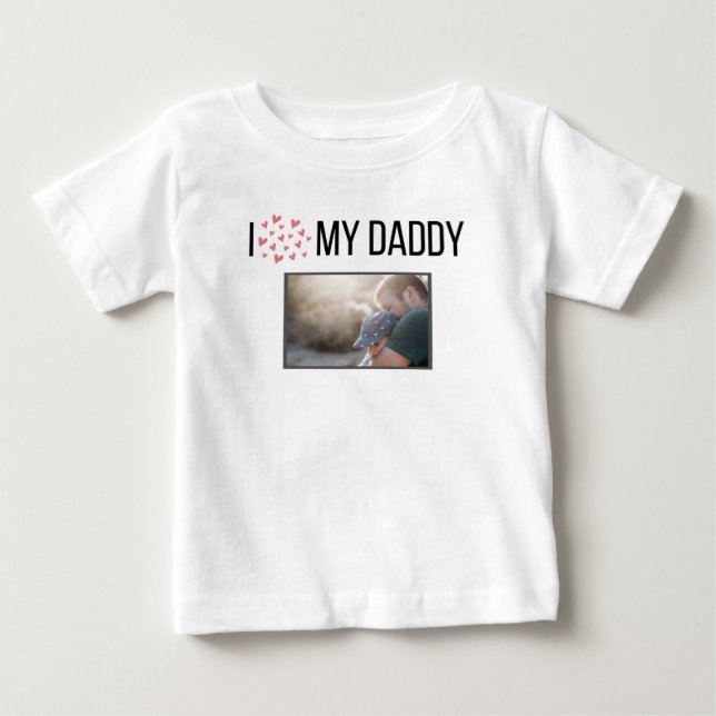 I KÄRLEK MIN DADDY BARNKLÄDER ANPASSNINGSBAR PHOTO T SHIRT (Framsida)