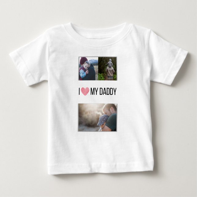 I KÄRLEK MIN DADDY BARNKLÄDER ANPASSNINGSBAR PHOTO T SHIRT (Framsida)