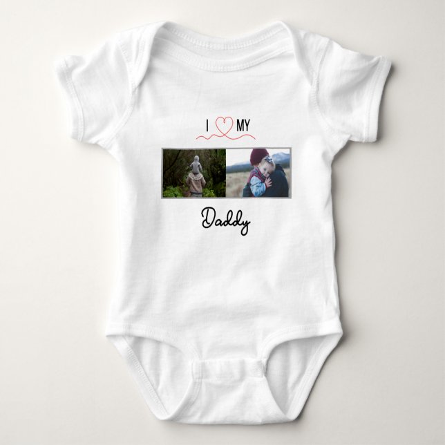 I KÄRLEK MIN DADDY BARNKLÄDER ANPASSNINGSBAR PHOTO T SHIRT (Framsida)