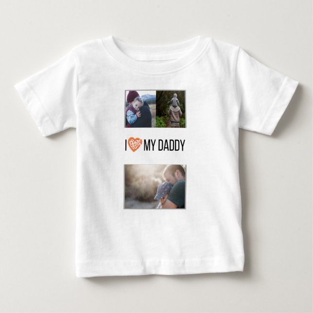 I KÄRLEK MIN DADDY BARNKLÄDER ANPASSNINGSBAR PHOTO T SHIRT (Framsida)