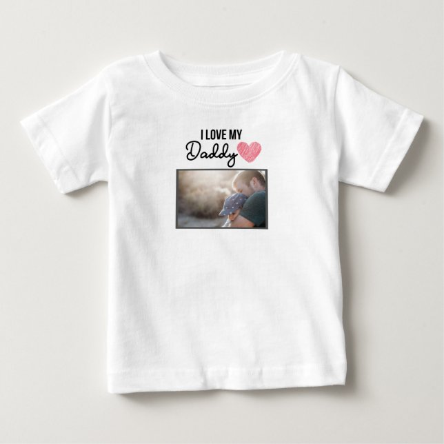 I KÄRLEK MIN DADDY BARNKLÄDER ANPASSNINGSBAR PHOTO T SHIRT (Framsida)