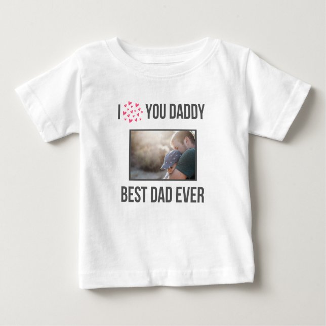 I KÄRLEK MIN DADDY BARNKLÄDER ANPASSNINGSBAR PHOTO T SHIRT (Framsida)
