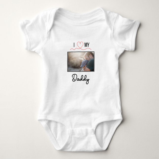 I KÄRLEK MIN DADDY BARNKLÄDER ANPASSNINGSBAR PHOTO T SHIRT (Framsida)