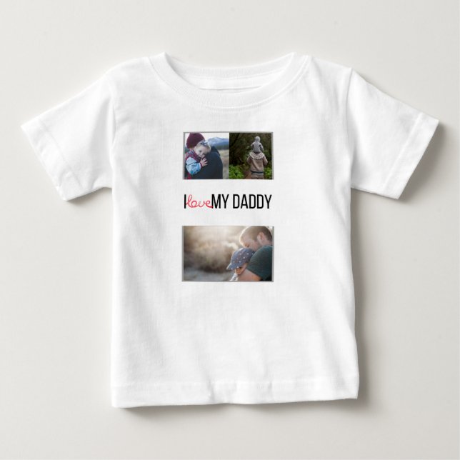 I KÄRLEK MIN DADDY BARNKLÄDER ANPASSNINGSBAR PHOTO T SHIRT (Framsida)