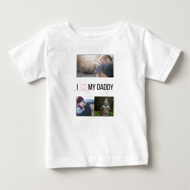 I KÄRLEK MIN DADDY BARNKLÄDER ANPASSNINGSBAR PHOTO T SHIRT (Framsida)