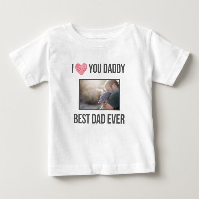 I KÄRLEK MIN DADDY BARNKLÄDER ANPASSNINGSBAR PHOTO T SHIRT (Framsida)