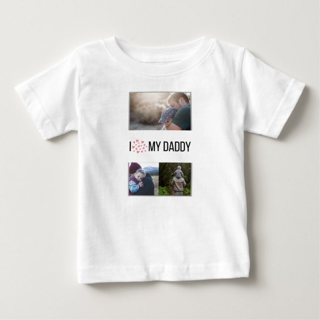 I KÄRLEK MIN DADDY BARNKLÄDER ANPASSNINGSBAR PHOTO T SHIRT (Framsida)