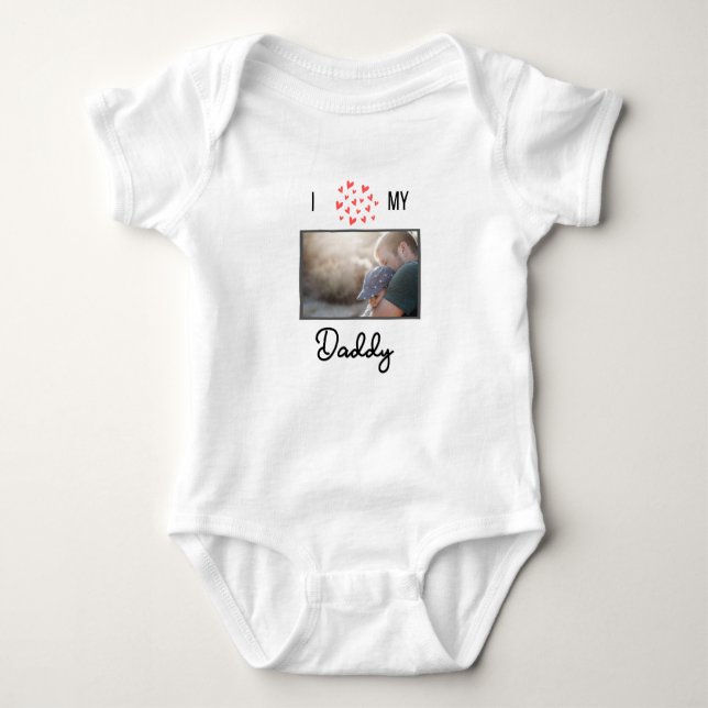 I KÄRLEK MIN DADDY BARNKLÄDER ANPASSNINGSBAR PHOTO T SHIRT (Framsida)