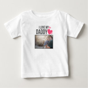 I KÄRLEK MIN DADDY BARNKLÄDER ANPASSNINGSBAR PHOTO T SHIRT