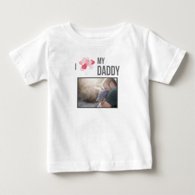 I KÄRLEK MIN DADDY BARNKLÄDER ANPASSNINGSBAR PHOTO T SHIRT (Framsida)