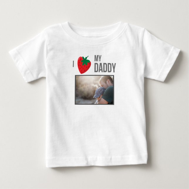 I KÄRLEK MIN DADDY BARNKLÄDER ANPASSNINGSBAR PHOTO T SHIRT (Framsida)