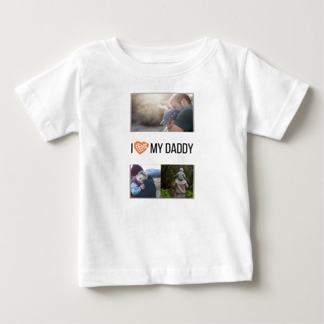 I KÄRLEK MIN DADDY BARNKLÄDER ANPASSNINGSBAR PHOTO T SHIRT (Framsida)