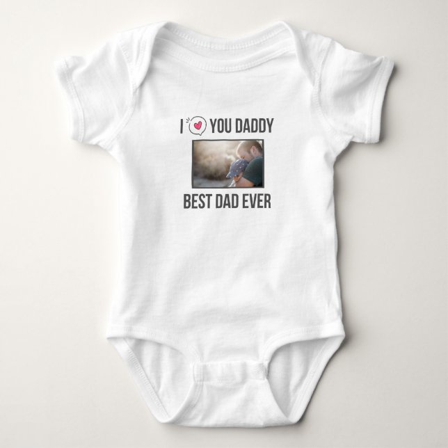 I KÄRLEK MIN DADDY BARNKLÄDER ANPASSNINGSBAR PHOTO T SHIRT (Framsida)