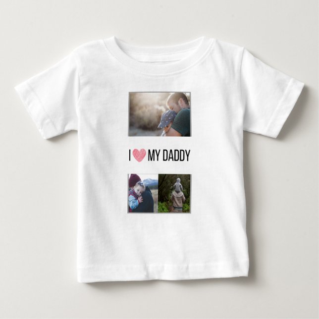 I KÄRLEK MIN DADDY BARNKLÄDER ANPASSNINGSBAR PHOTO T SHIRT (Framsida)
