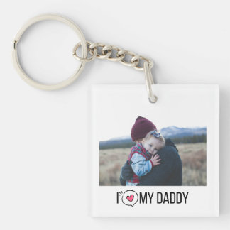 I KÄRLEK MIN DADDY KEYCHAIN 2 PHOTO ANPASSNINGSBAR