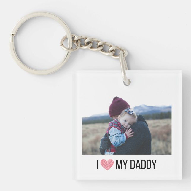 I KÄRLEK MIN DADDY KEYCHAIN 2 PHOTO ANPASSNINGSBAR (Framsidan)