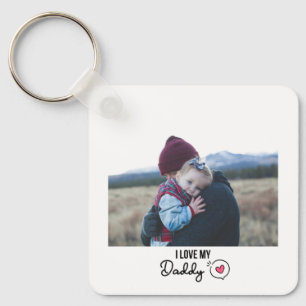 I KÄRLEK MIN DADDY KEYCHAIN 2 PHOTO ANPASSNINGSBAR NYCKELRING