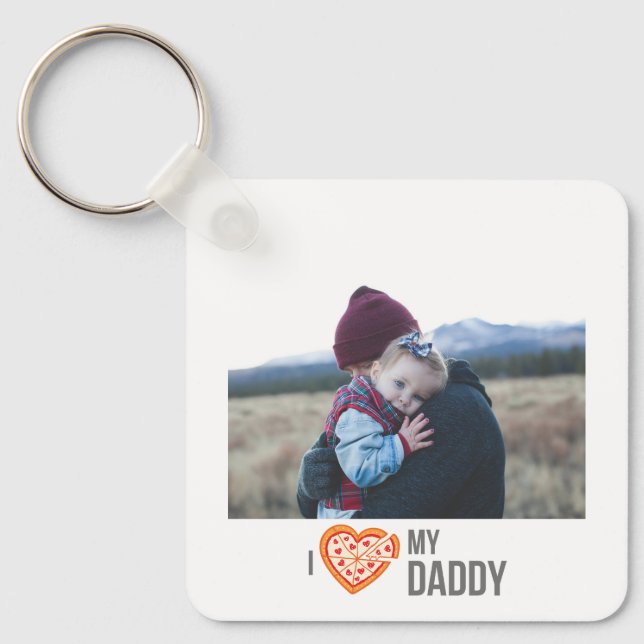 I KÄRLEK MIN DADDY KEYCHAIN 2 PHOTO ANPASSNINGSBAR NYCKELRING (Framsida)