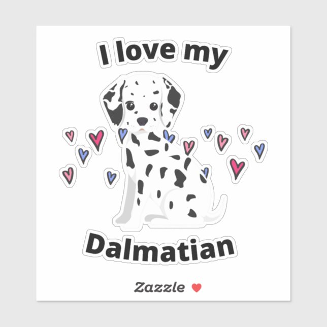 I kärlek min Dalmatien Hund Klistermärken (Ark)