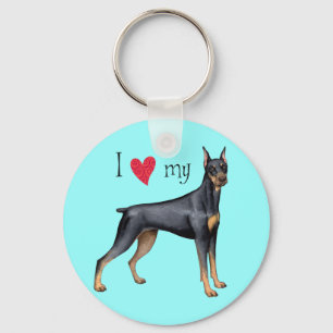 I Kärlek min Doberman Nyckelring