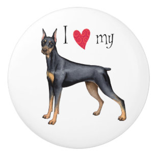 I Kärlek min Doberman Pinscher Knopp