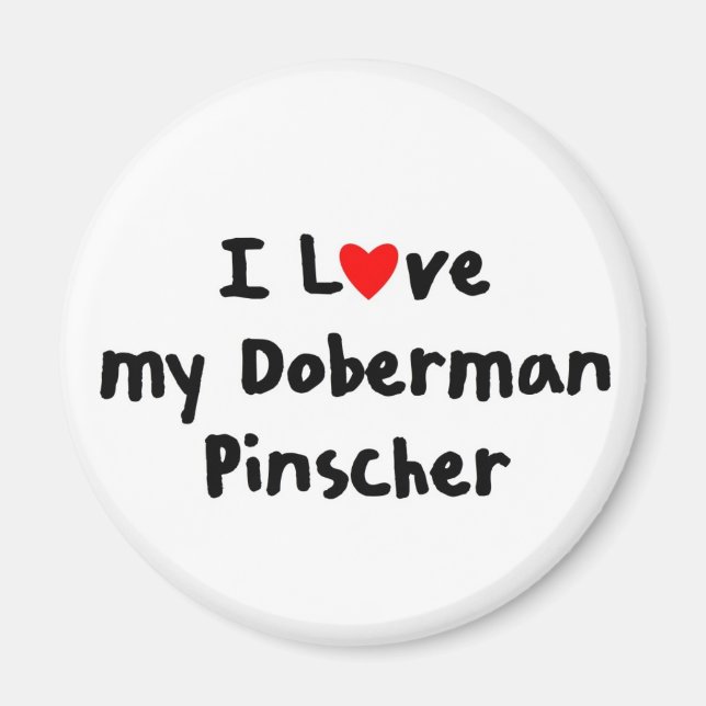 I kärlek min doberman pinscher magnet (Framsidan)