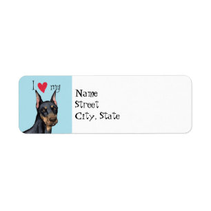 I Kärlek min Doberman Returadress Etikett