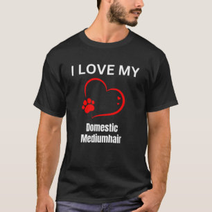 I kärlek min domestic, mediumhårdränkt katt Katt K T Shirt