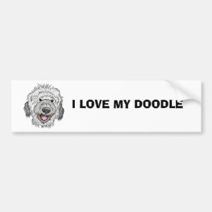 I kärlek min doodle bildekal