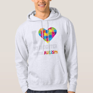 I Kärlek min dotter med Autism - stolt Mamma Pappa Hoodie