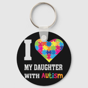 I Kärlek min dotter med Autism - stolt Mamma Pappa Nyckelring