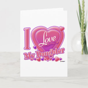 I Kärlek Min dotterdotter rosa/lila - hjärta Kort