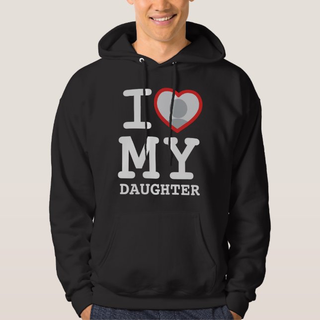 i kärlek min dotters svarta hoar hoodie (Framsida)