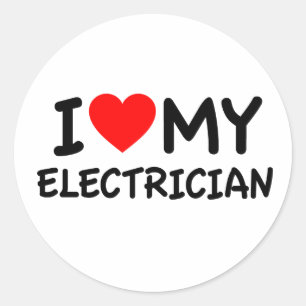 I kärlek min elektriker runt klistermärke