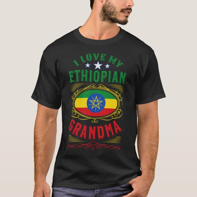 I kärlek min etiopiska mormor t shirt (Framsida)