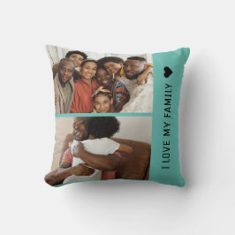 I Kärlek min familjs Anpassningsbar 4 Photo Collag Kudde