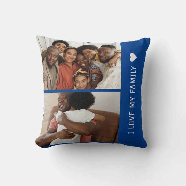 I Kärlek min familjs Anpassningsbar 4 Photo Collag Kudde (Framsida)