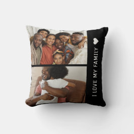 I Kärlek min Family Anpassningsbar 4 Photo Collage Kudde