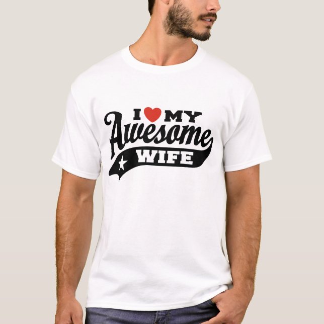 I Kärlek Min Fantastisk-fru T Shirt (Framsida)