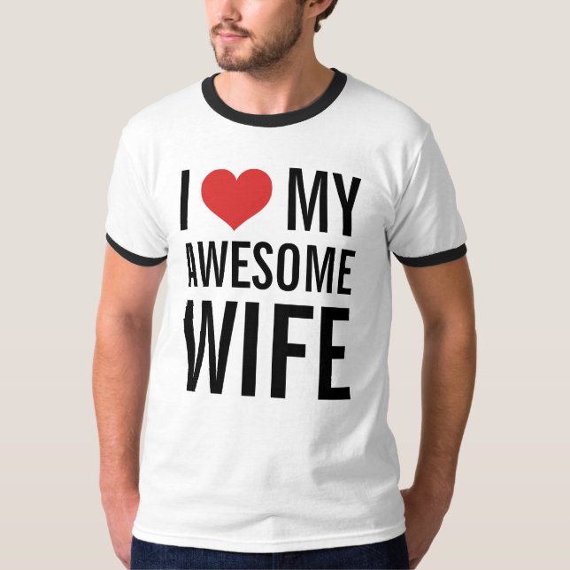 I Kärlek Min Fantastisk-fru T-shirt (Framsida)