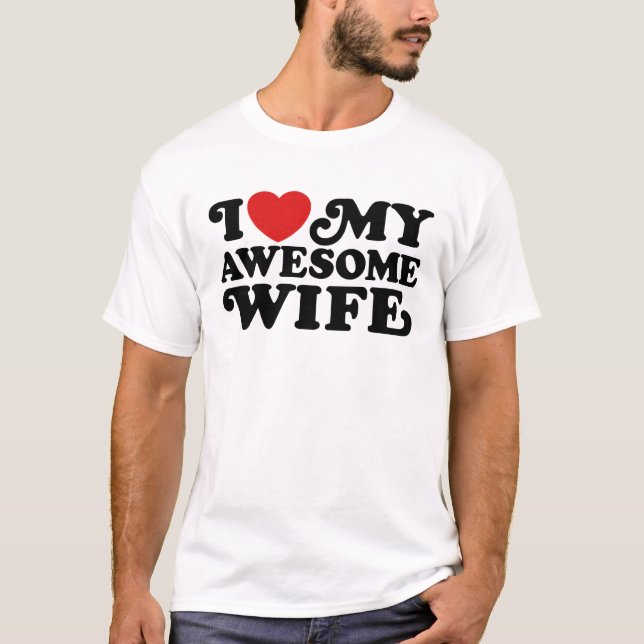 I Kärlek Min Fantastisk-fru Tee Shirt (Framsida)